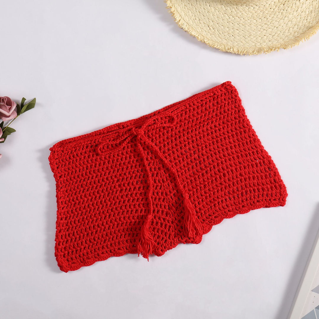 Damen Häkelshorts mit dekorativen Quasten und verstellbarem Bund Echo Archiv