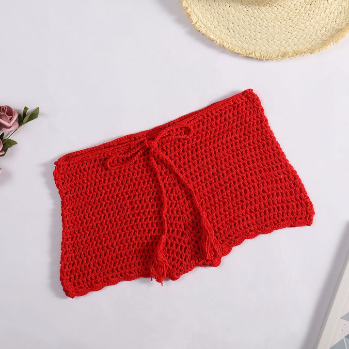 Damen Häkelshorts mit dekorativen Quasten und verstellbarem Bund Echo Archiv