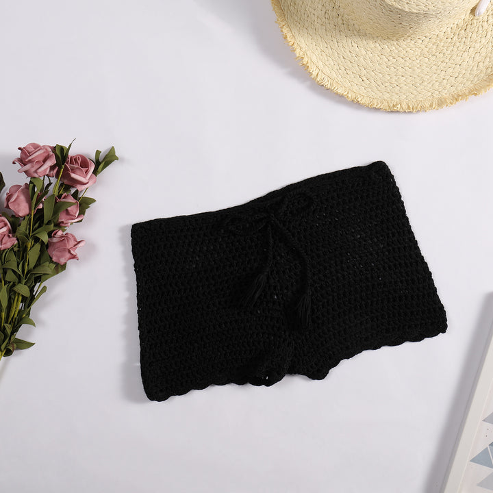 Damen Häkelshorts mit dekorativen Quasten und verstellbarem Bund Echo Archiv