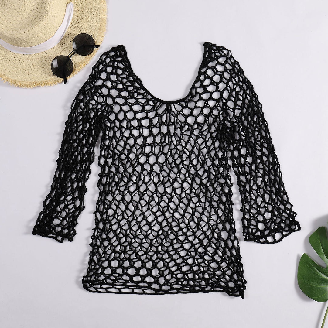 Damen luftiger Häkel-Poncho mit weitem Schnitt Echo Archiv