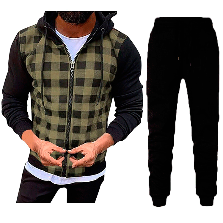 Herren Gleiche Muster Jacke und Jogginghose Set Echoarchiv