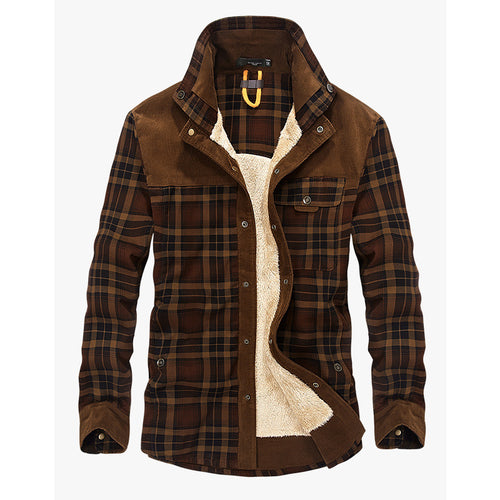 Herren Fleecegefütterte Flanelljacke Echoarchiv