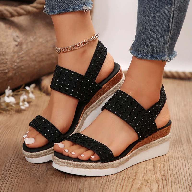 Echoarchiv | Bequeme Sommer Plateau Sandalen mit Keil für Frauen