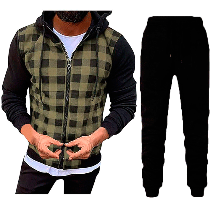 Herren Gleiche Muster Jacke und Jogginghose Set Echoarchiv