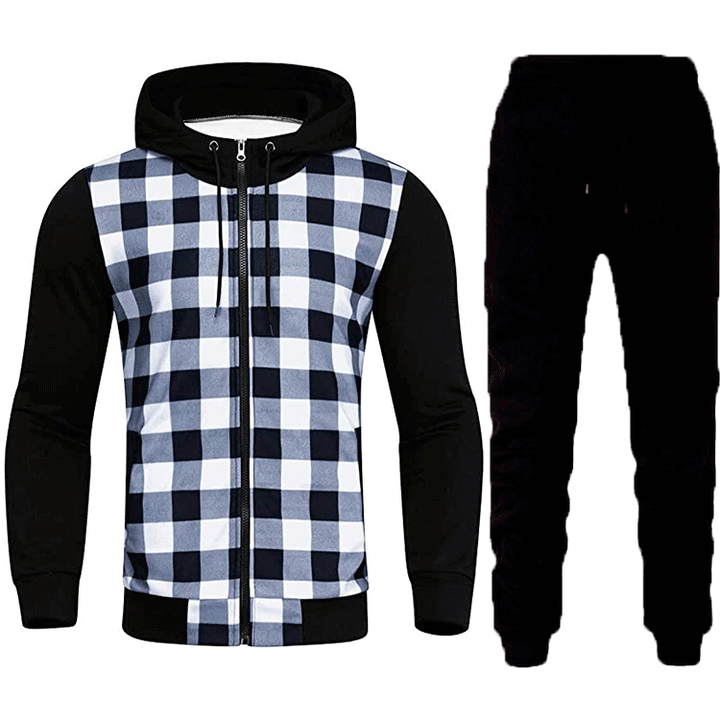 Herren Gleiche Muster Jacke und Jogginghose Set Echoarchiv