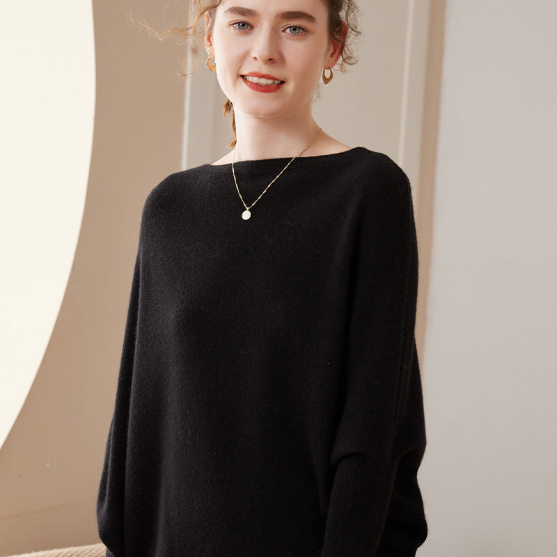 Damen-Kaschmir-Strickpullover, locker und elegant