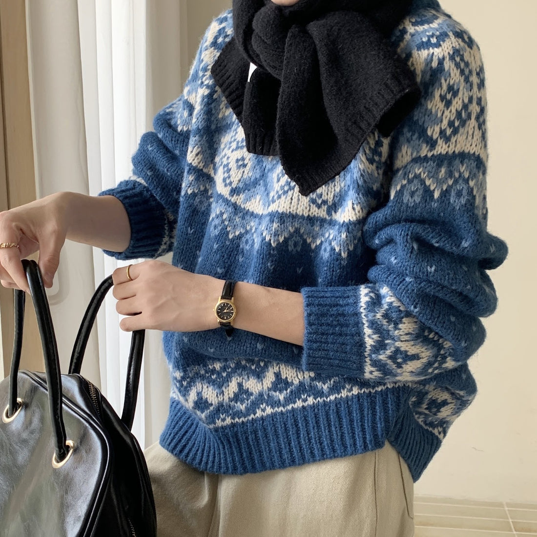 Damen-Weihnachtspullover im Fair-Isle-Stil