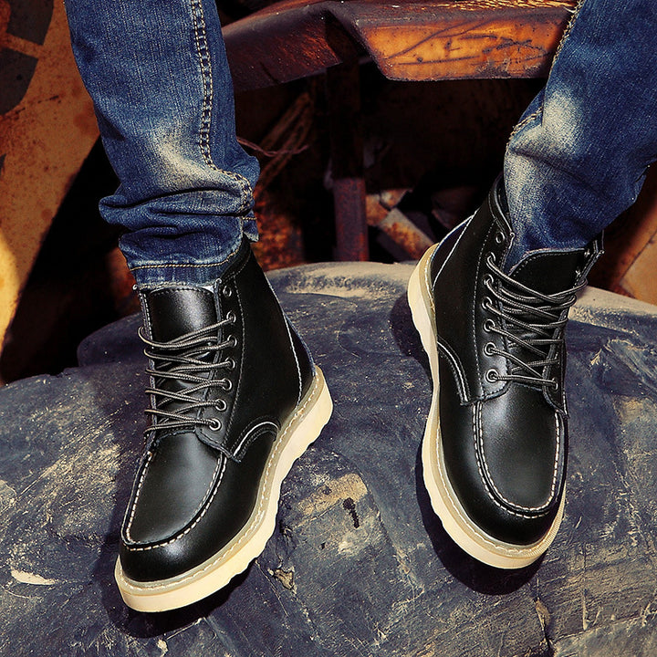 Herren-Lederstiefel, gefüttert, mit Absatz
