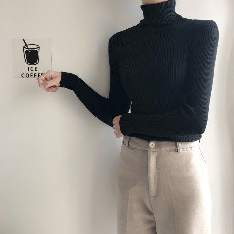 Körpernaher Damen-Rollkragenpullover