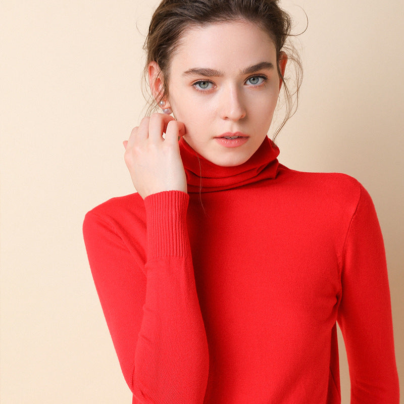 Damen-Strickpullover mit Stehkragen und geometrischem Muster