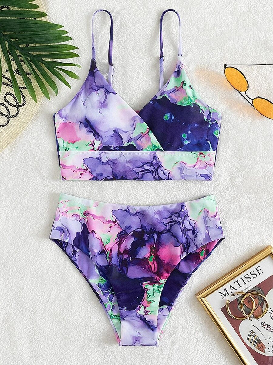 Echoarchiv | Bikini Eleganter Bikini mit Marmorprint