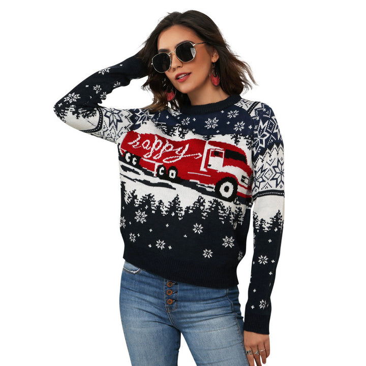 Damen-Strickpullover mit Jacquard-Muster