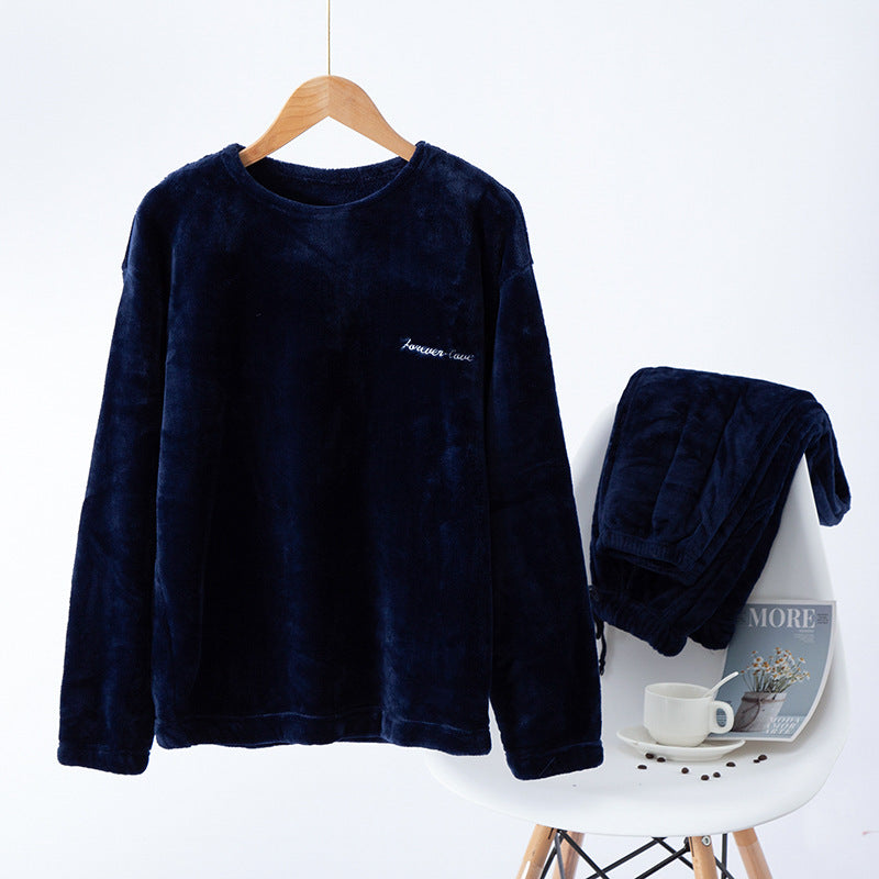 Warmer Herren-Schlafanzug aus Flanell und Korallenfleece