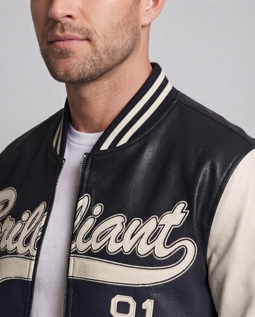 Herren Elegante Bomberjacke mit gesticktem Design Echo Archiv