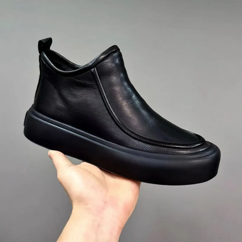 Gefütterte Herren-Chelsea-Stiefel, Leder