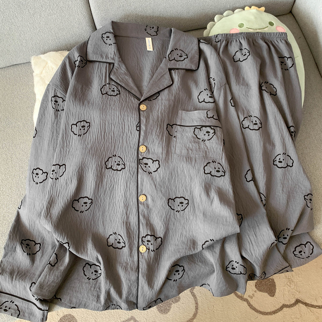 Herren-Pyjama-Set aus Baumwollmusselin, atmungsaktiv