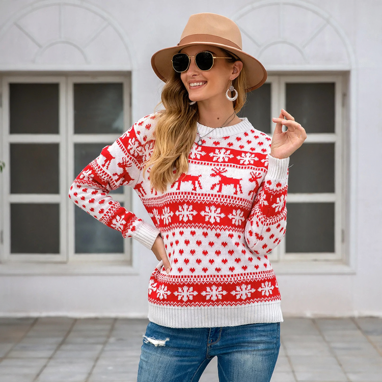 Damen-Strickpullover mit 3D-Effekt-Muster