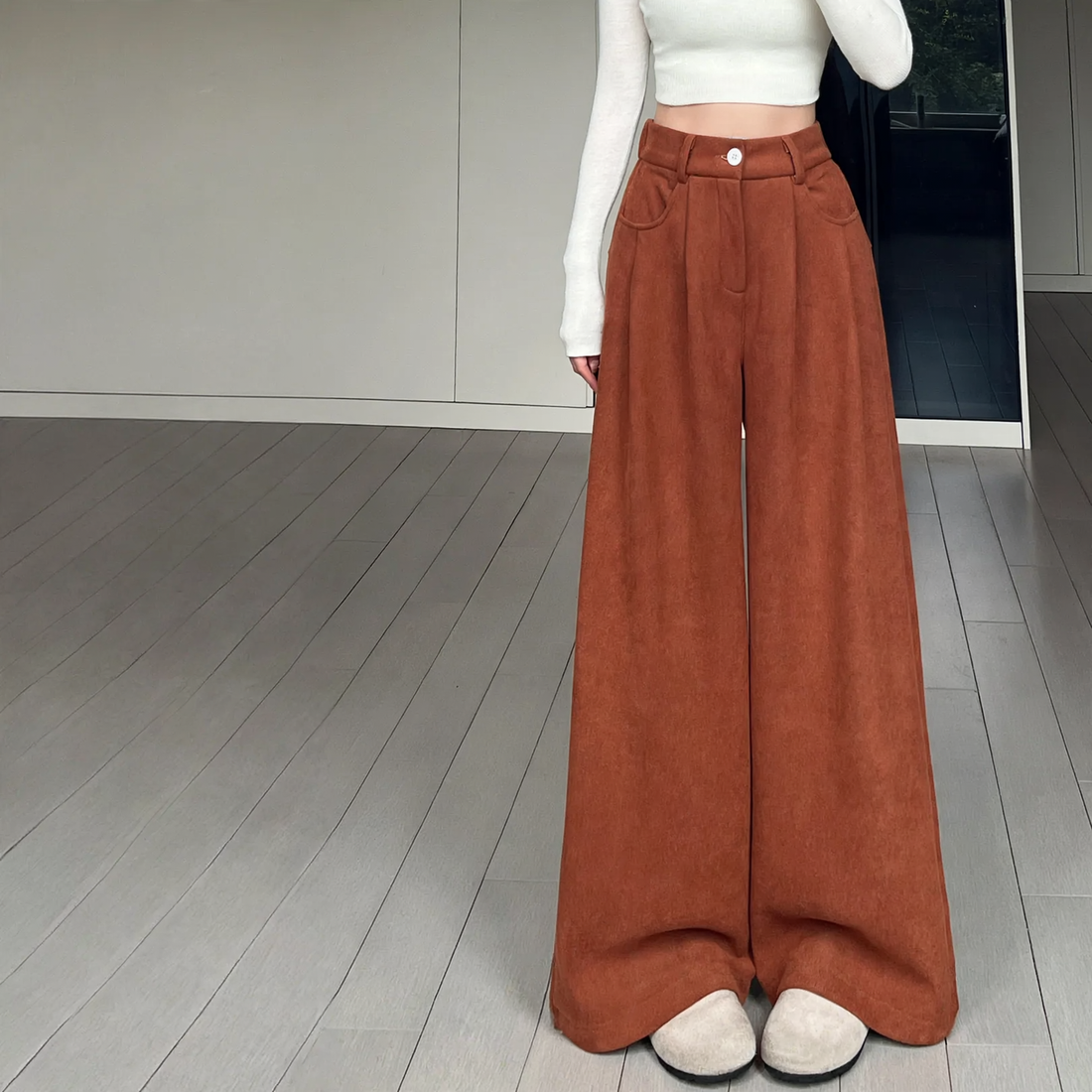 Damen-Cordhose, weit geschnitten, verschiedene Farben