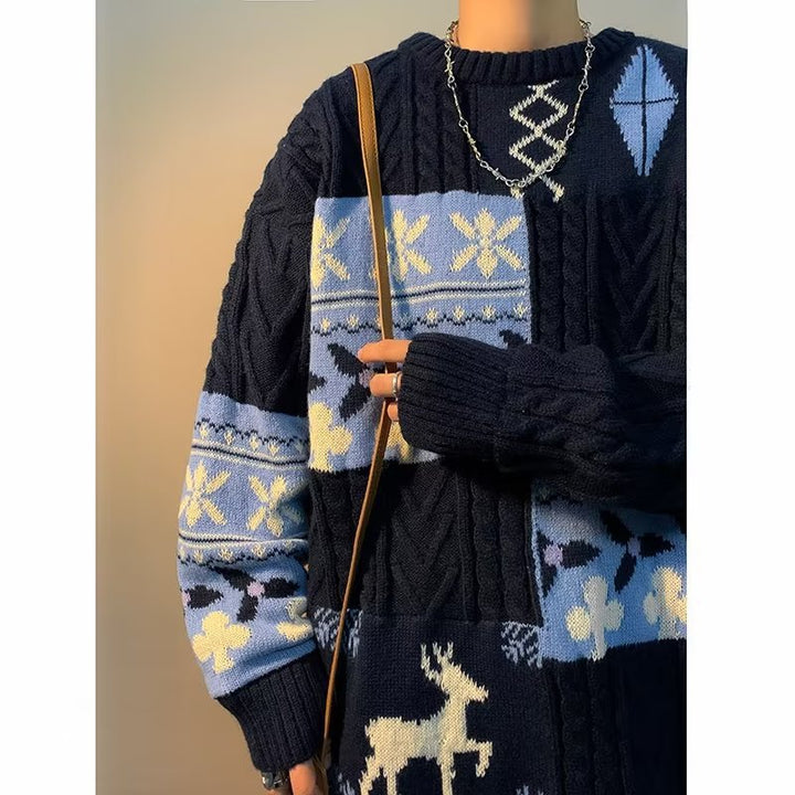 Dicker Strickpullover im Retro-Stil