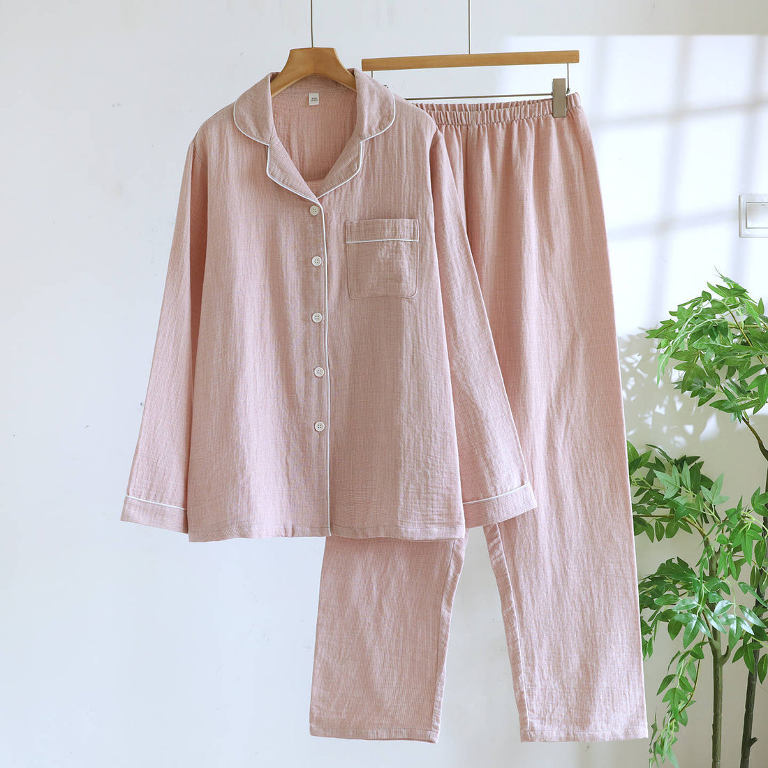Atmungsaktives Jacquard-Baumwoll-Set für Damen
