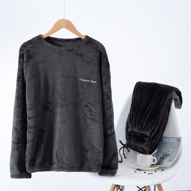 Warmer Herren-Schlafanzug aus Flanell und Korallenfleece