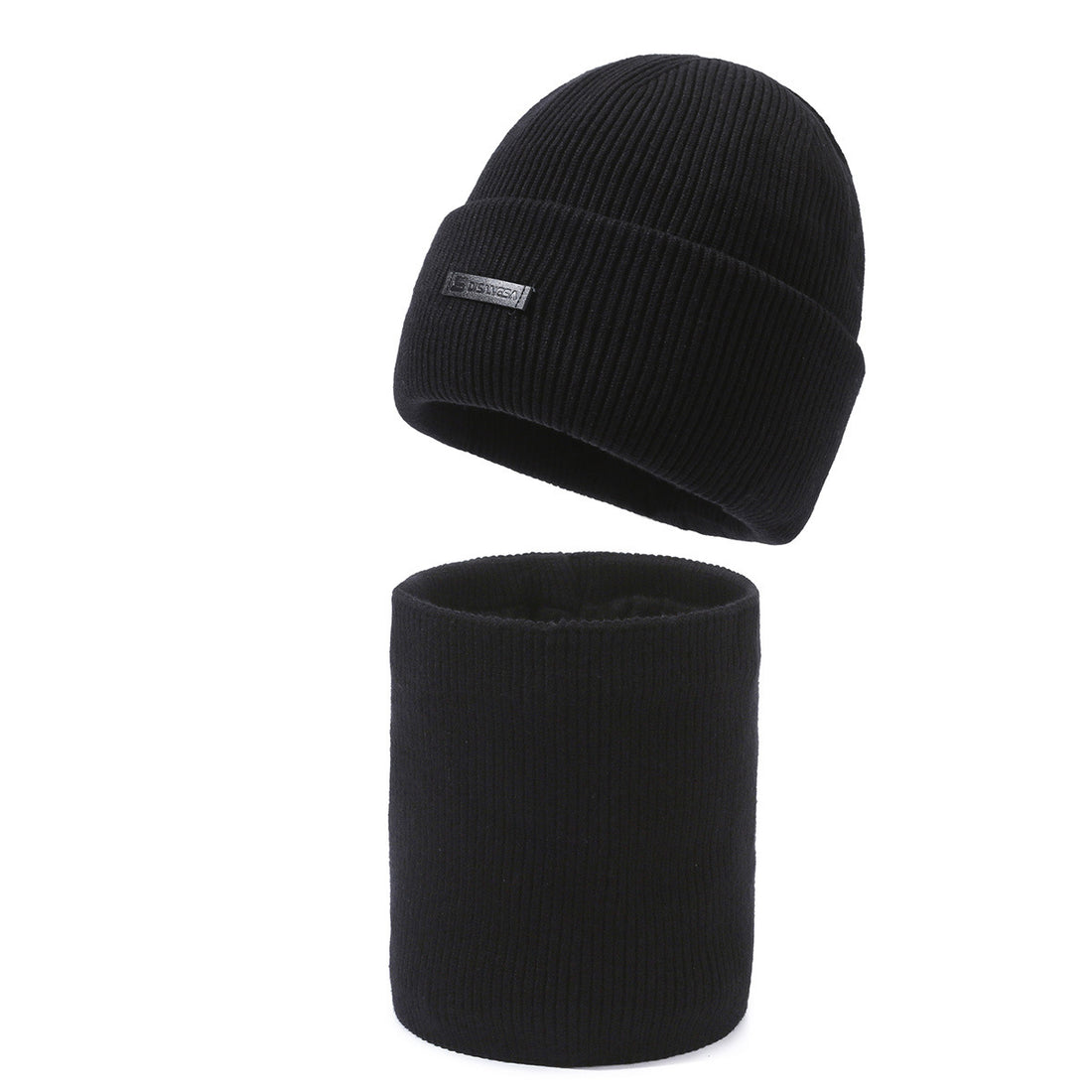 Winter-Strickmütze mit Nackenschutz, 2-teiliges Set