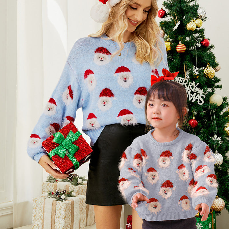 Damen-Weihnachtspullover mit Weihnachtsmann-Motiv