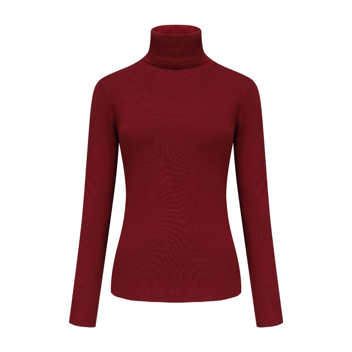 Damen-Rollkragenpullover, Strick, einfarbig