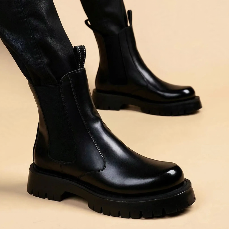 Herren Chelsea-Stiefel aus Rindsleder, atmungsaktiv