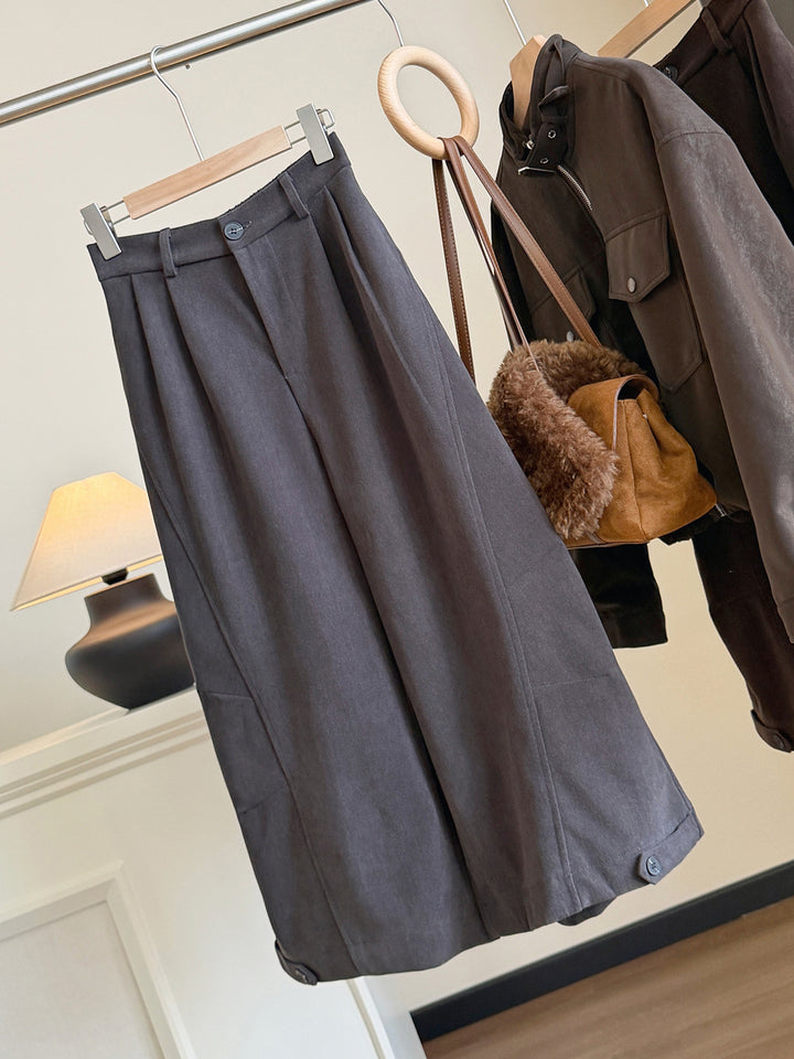 Damen-Cordhose, hoch geschnitten, 7/8-Länge, weiter Schnitt