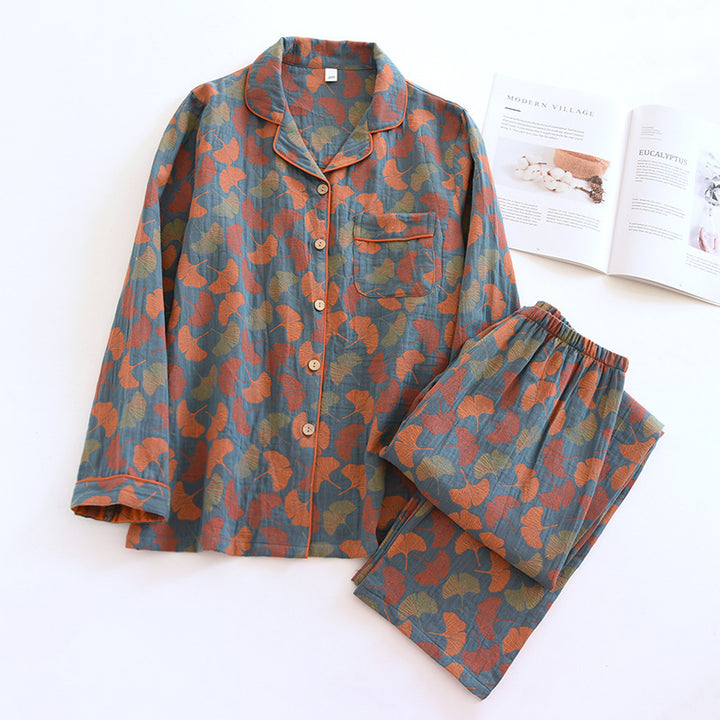 Atmungsaktives Jacquard-Baumwoll-Set für Damen