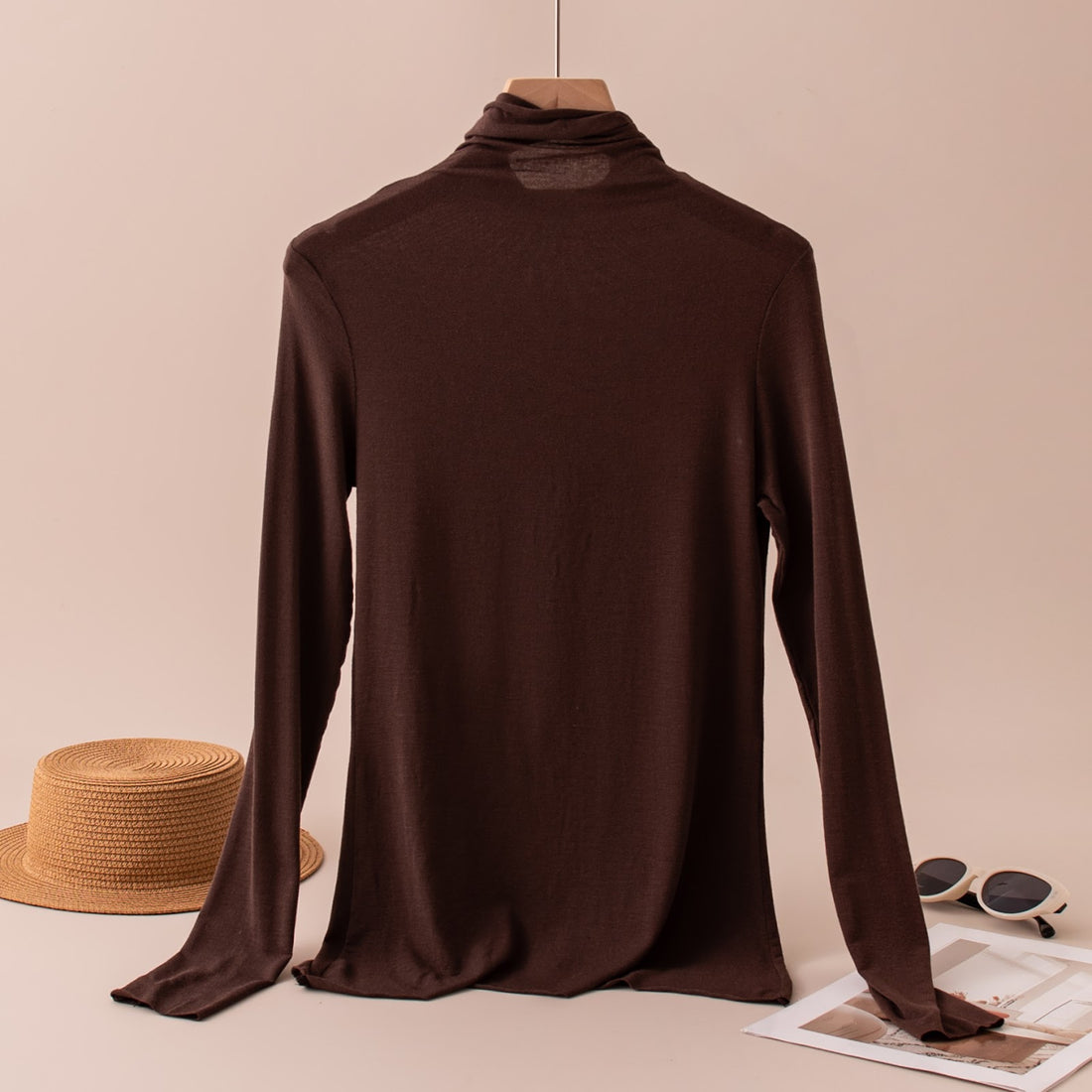 Damen-Langarmshirt mit Stehkragen, weich und bequem