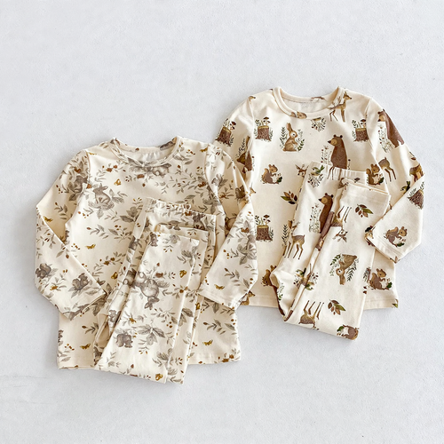 Bequeme Kinder-Hausanzug-Sets mit Cartoon-Motiven