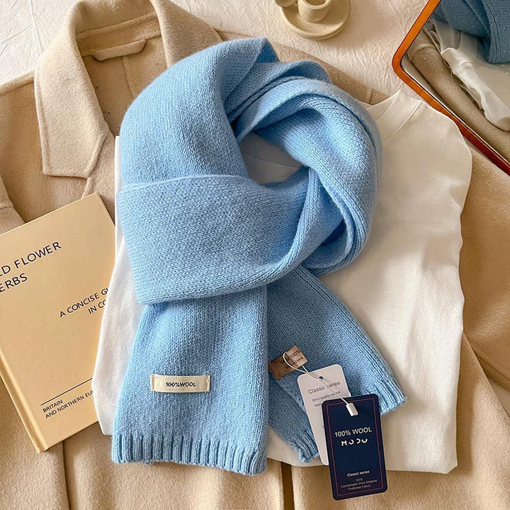 Schmaler Strickschal aus 100% australischer Schafwolle