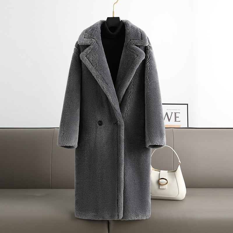 Teddy-Mantel mit Reverskragen, Damen