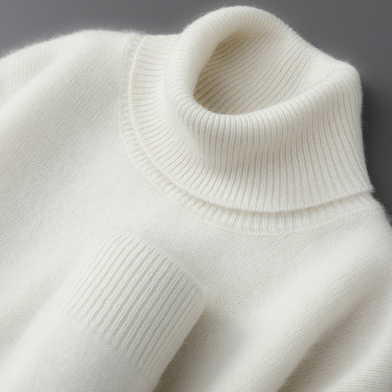 Herren-Pullover mit Stehkragen aus 100% Wolle