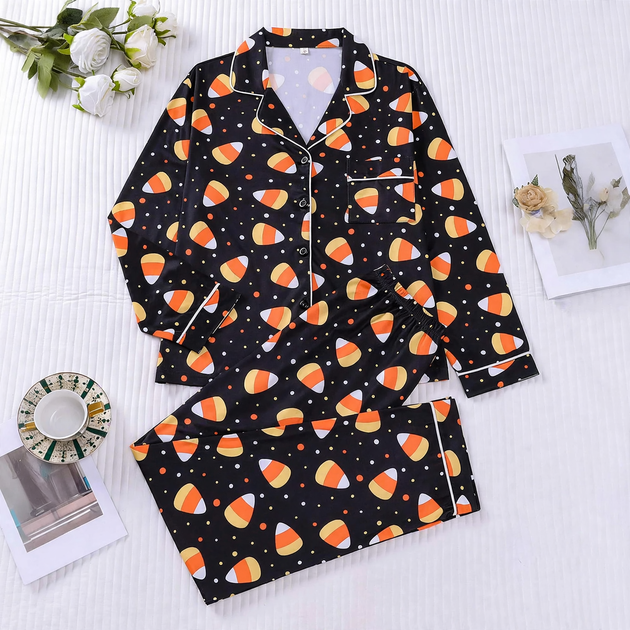 Damen-Pyjama-Set, Langarm, Weihnachtsmotiv