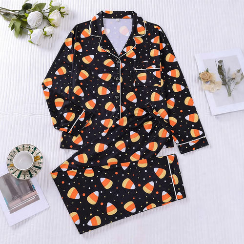 Damen-Pyjama-Set, Langarm, Weihnachtsmotiv