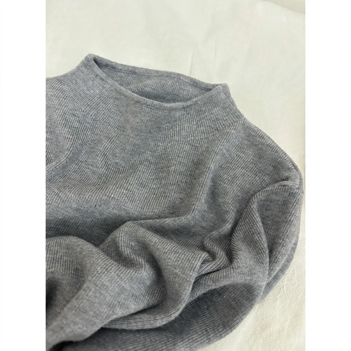 Damen-Strickpullover, Stehkragen, schlichtes Design