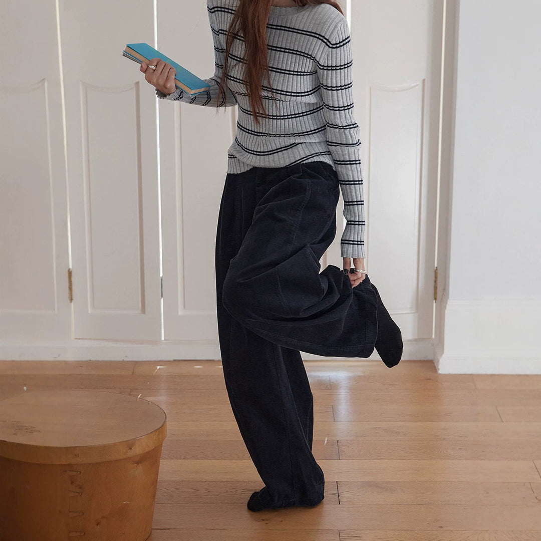 Retro-Cordhose, locker geschnitten, Damen