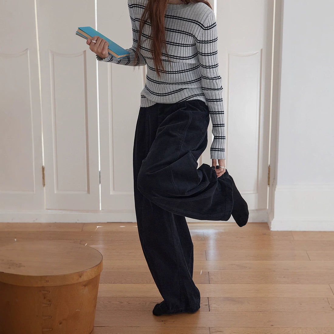 Retro-Cordhose, locker geschnitten, Damen