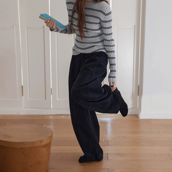 Retro-Cordhose, locker geschnitten, Damen