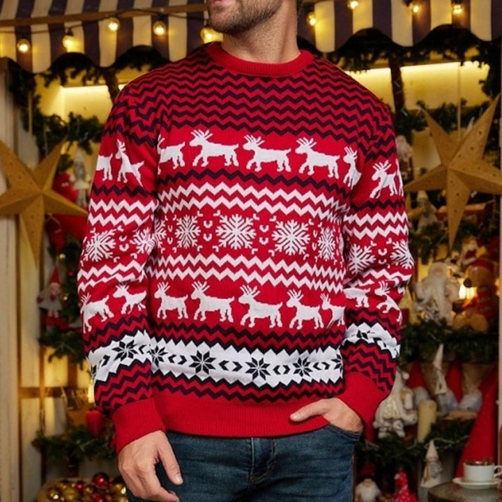 Weihnachtspullover mit Schneeflocken-Muster
