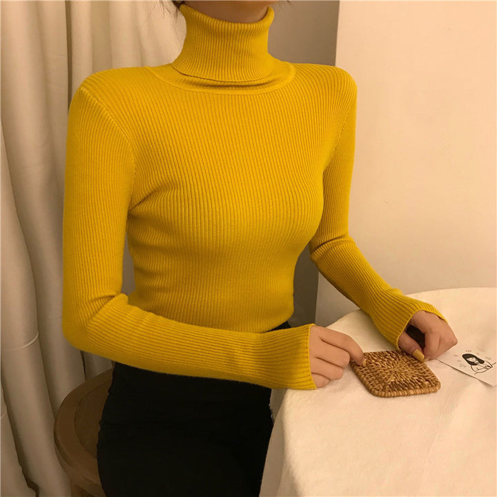 Damen-Rollkragenpullover, Strick, figurbetont