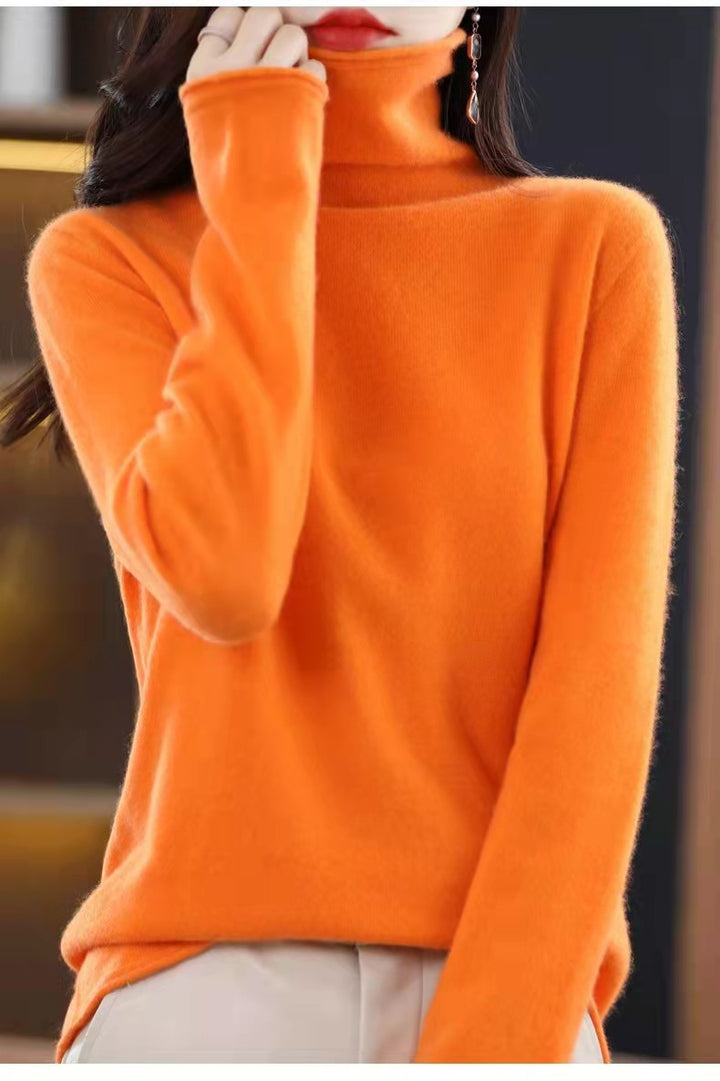 Damen-Wollpullover mit Rollkragen