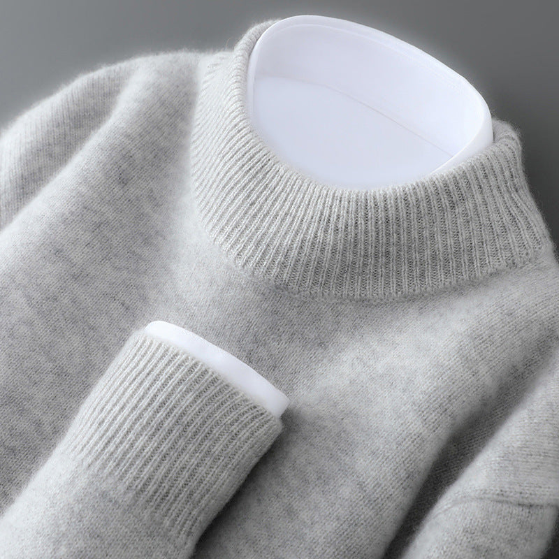 Halbhoher Kragen Strickpullover für Herren