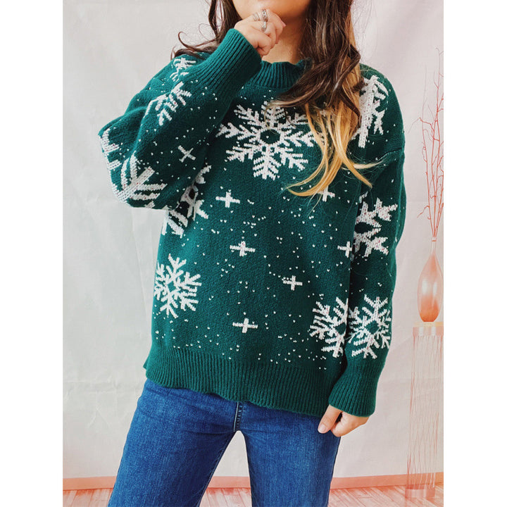 Damen-Strickpullover mit 3D-Weihnachtsmotiv