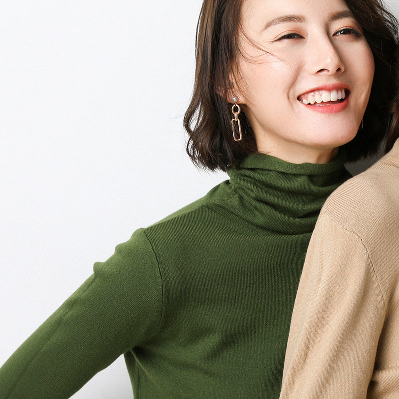 Damen-Strickpullover mit Stehkragen und geometrischem Muster