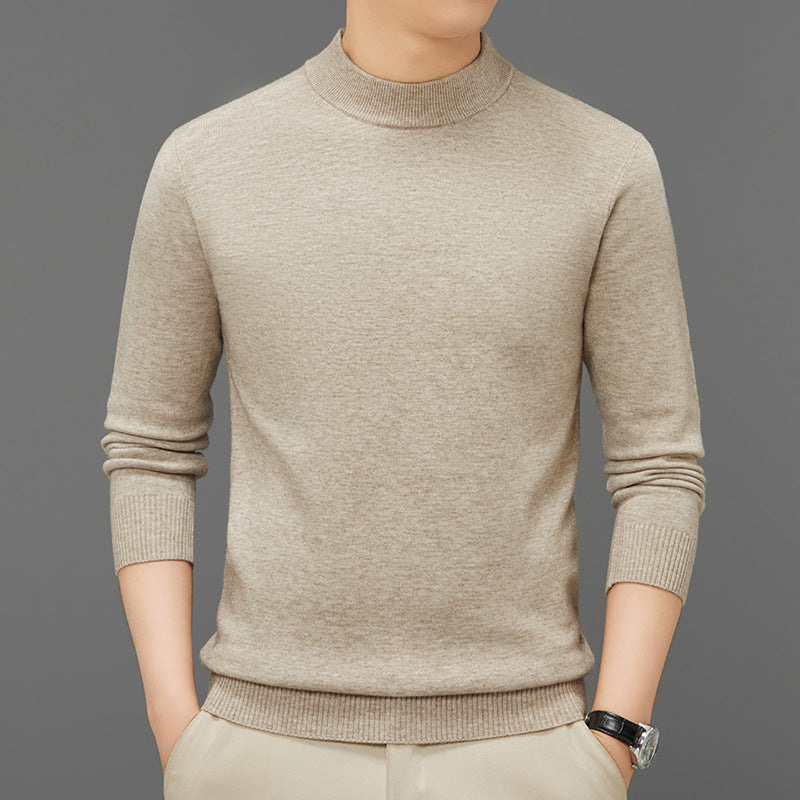 Herren-Strickpullover, Stehkragen, atmungsaktiv