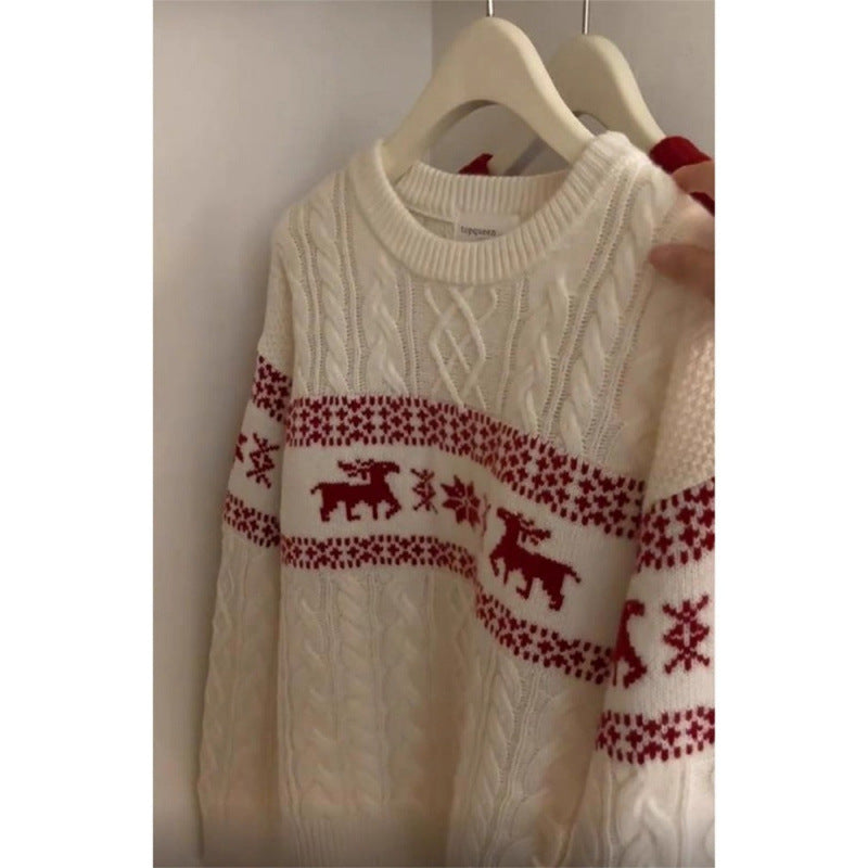 Unisex-Strickpullover mit Fair-Isle-Muster